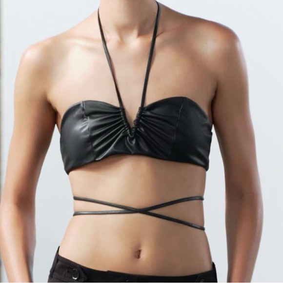 Zara- leather strappy top - Picture 3 of 3